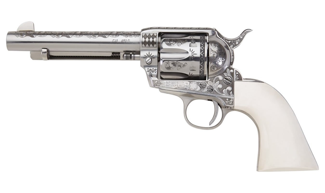 EMF 1873 Great Wester II The Shootist 45LC Revolver with Laser Engraved Finish and 5.5 Inch Barrel 1 EMF 1873 Great Wester II The Shootist 45LC Revolver with Laser Engraved Finish and 5.5 Inch Barrel